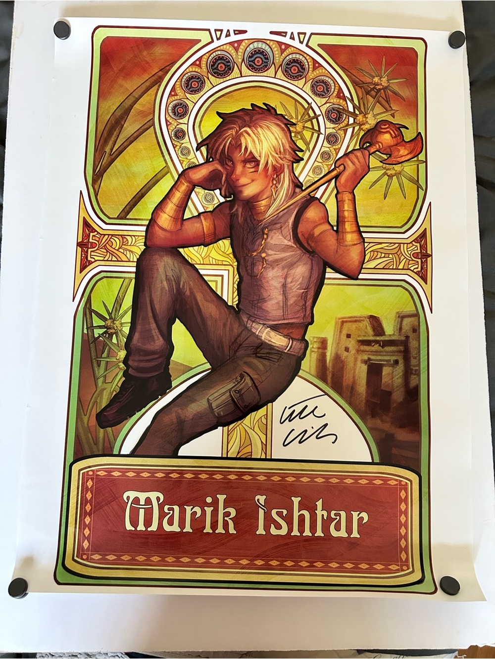 Marik Ishtar Art Print Little Kuriboh Autographed Poster Anime Yugioh Fanart